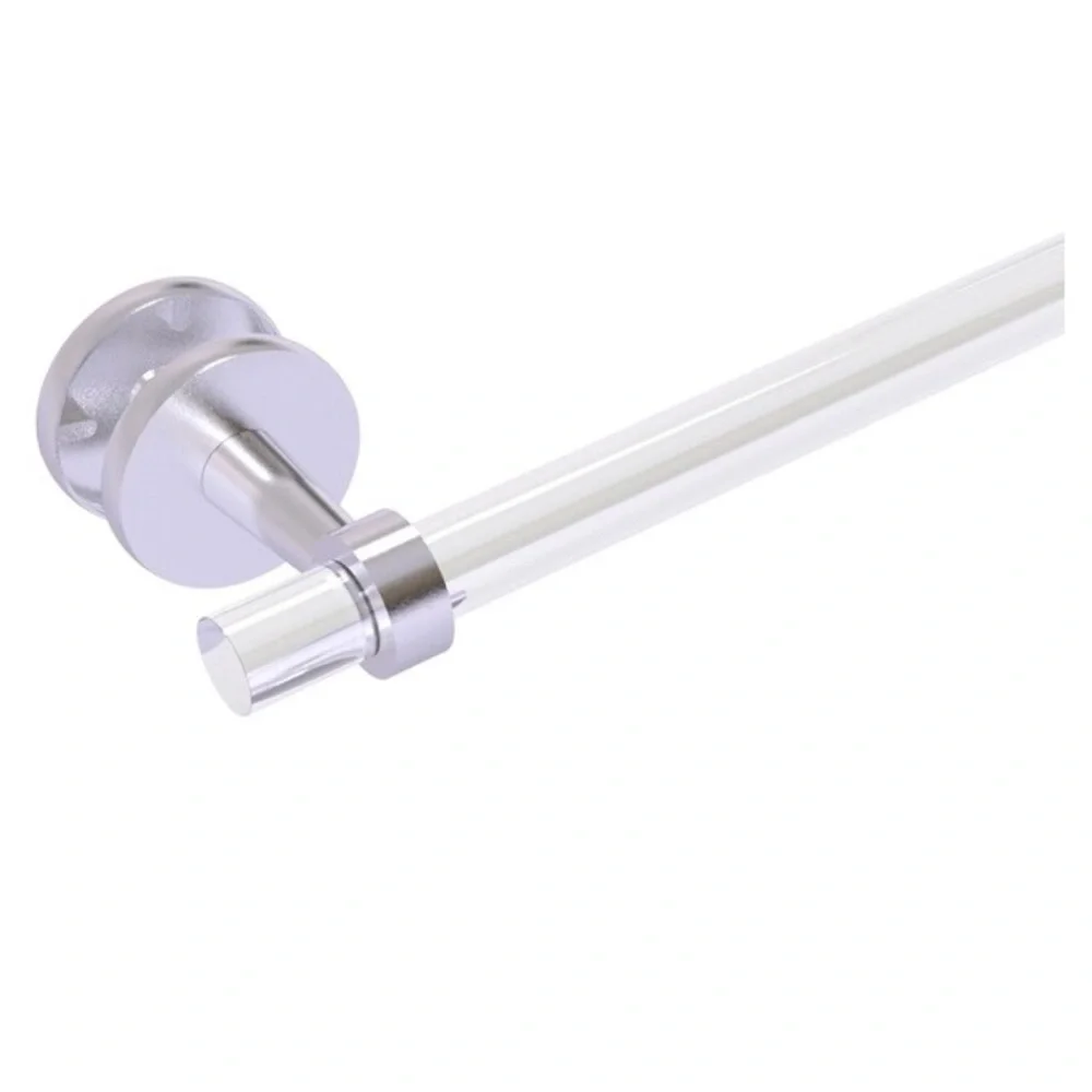 NIB Allied Brass Clearview 30in Satin Chrome Shower Door or Wall Mount Towel Bar